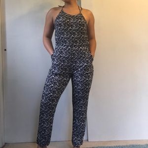 Black and white halter jumper